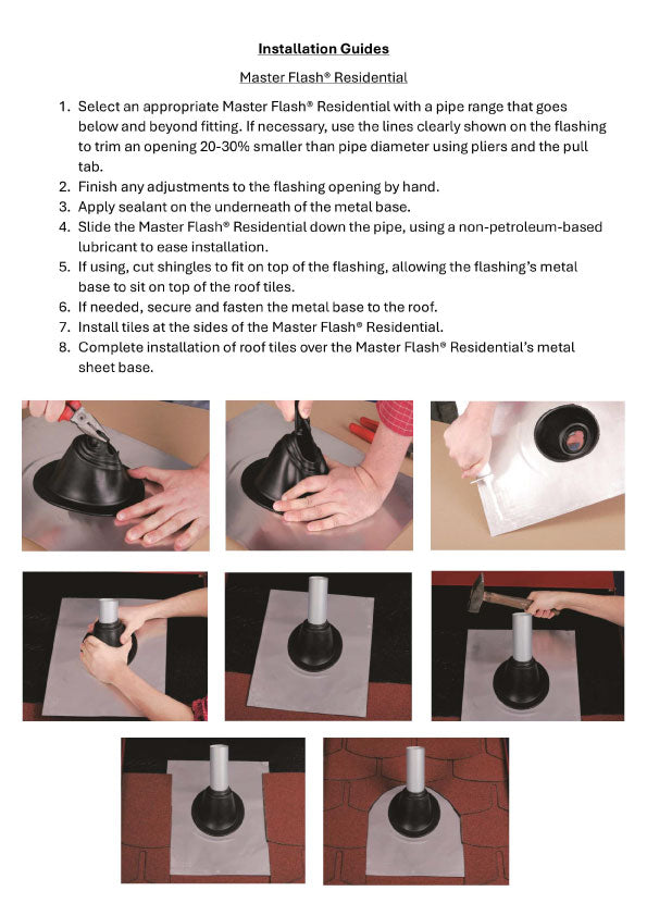 Master Flash Residential Rubber Pipe Roof Flashings