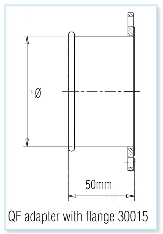 Quick-Fit Flanged Adapter (QF to FLN) – Galvanised – Nordfab