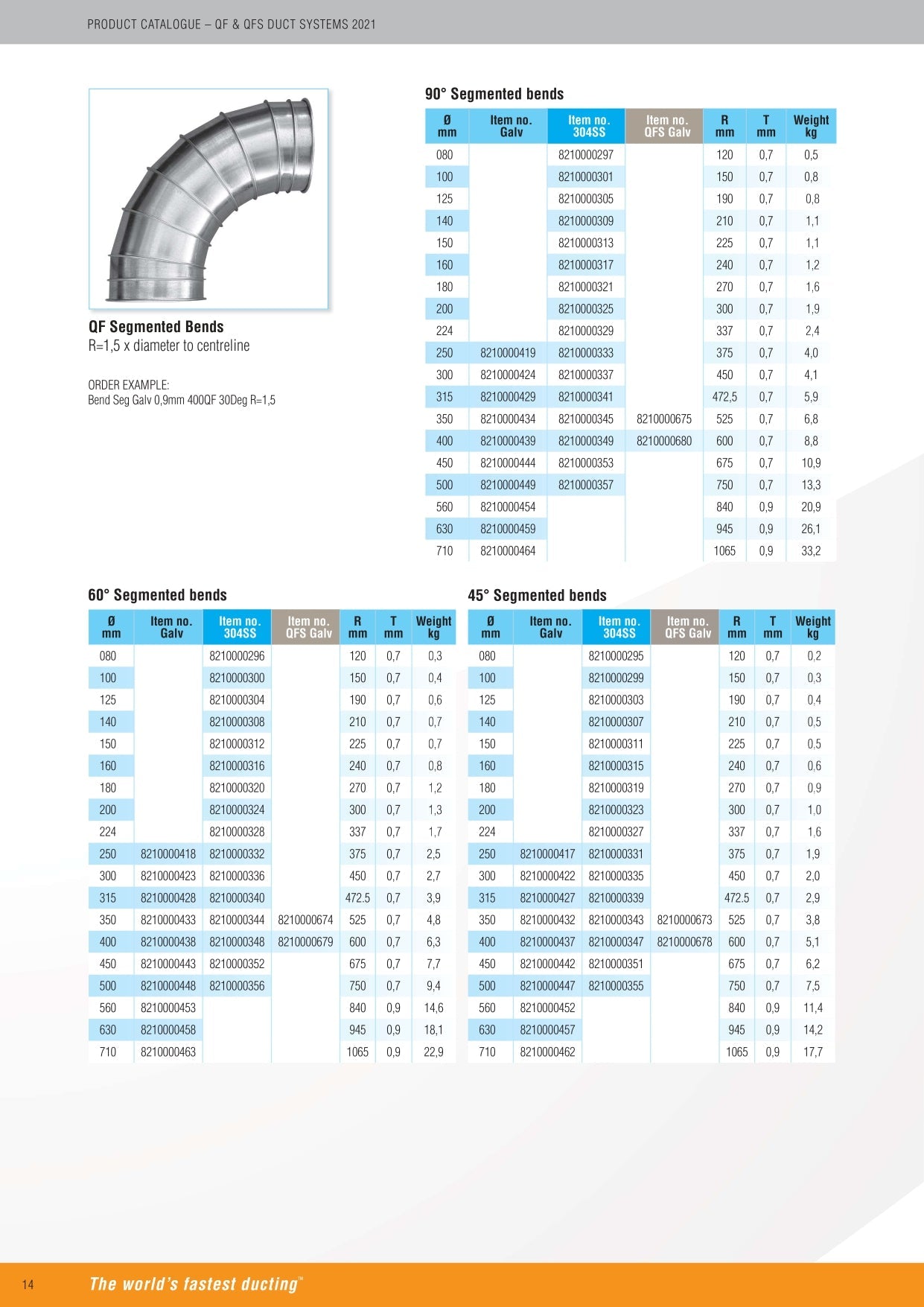 Quick-Fit Segmented Bend – Galvanised – Nordfab