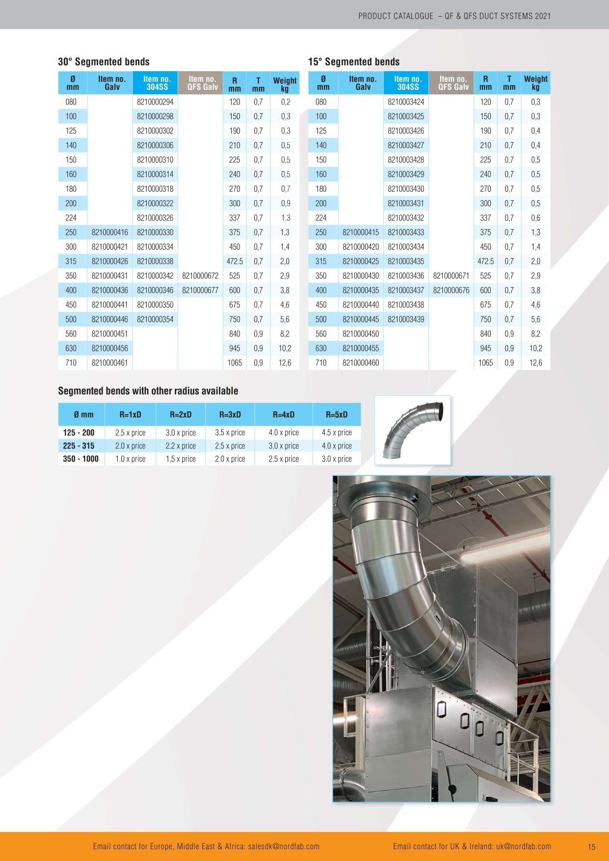 Quick-Fit Segmented Bend – Galvanised – Nordfab