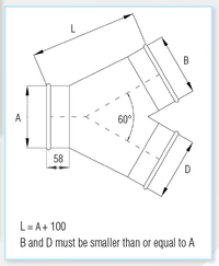 Quick-Fit Y-Branch (Breeches) – 60 Degree – Galvanised – Nordfab