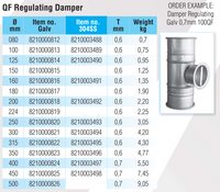 Quick-Fit Regulating Damper – Galvanised – Nordfab