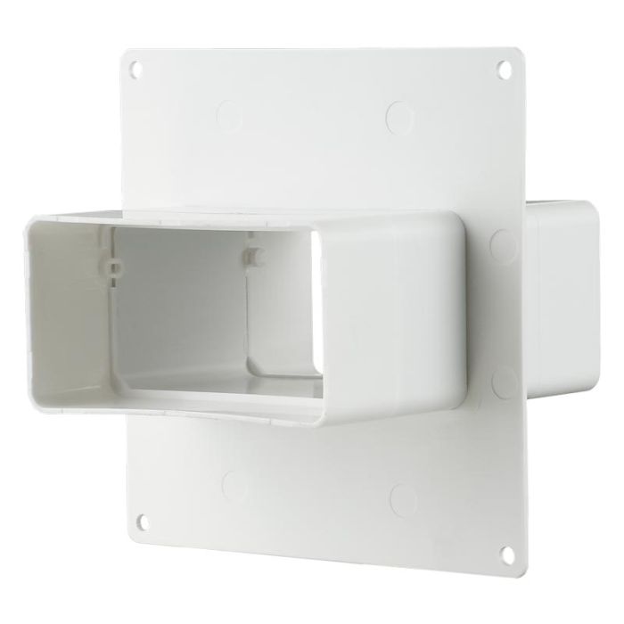 Flat Rectangular Plastic Ducting Wall Plate with Spigots