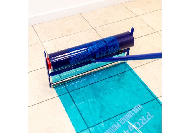 Self-Adhesive Protective Blue Film Roll for Ductwork – 600mm x 100m (Ducting Supplies)